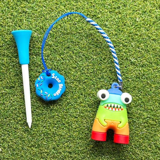 Anti Lost Plastic Golf Tee Hanger Cartoon Golf Tee Ring with Strap Tee Loss Prevention Golf Accessories for Men Women Golfer Gifts
