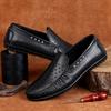Fashion Luxury Brand Genuine Leather Men Casual Shoe Breathable Office Loafers High Quality Slip On Driving Shoes Handmade Man Moccasins