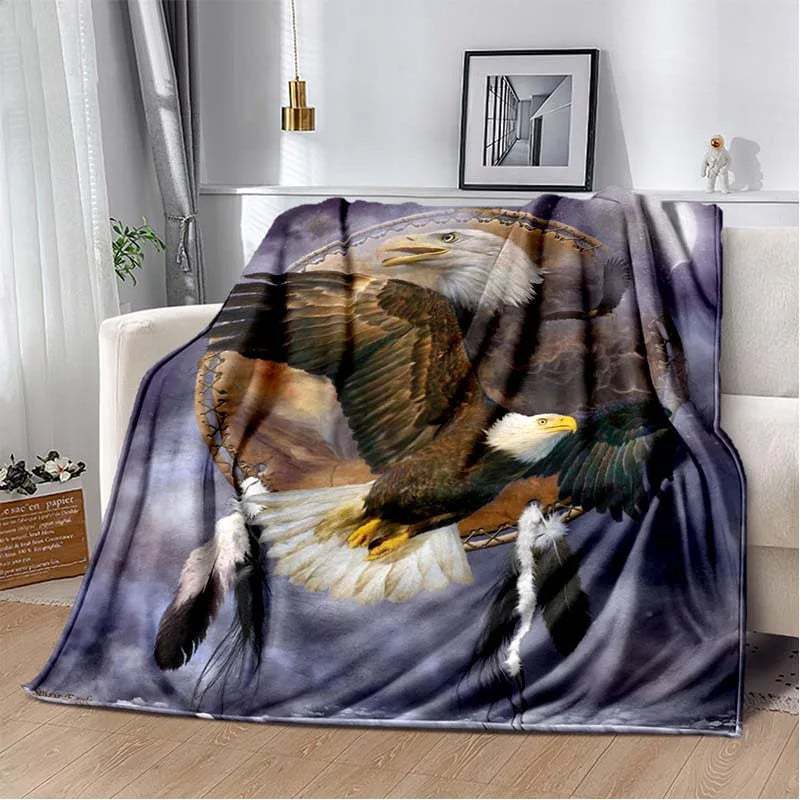 Eagle Printed Blanket Household Sheet Sofa Cover Living Room Office Lunch Break Blanket Soft Casual Washable Thermal Blanket