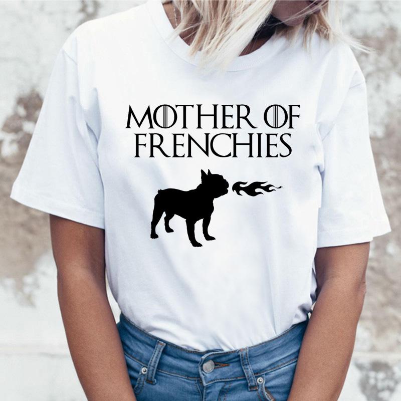 French Bulldog T Shirt Women 2025 T-Shirt Top Tee Shirts Femme Cartoon Harajuku Kawaii Korean Funny Ulzzang Clothes Tshirt