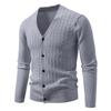 Men's Knitted Cardigan Casual V-Neck Sweater Outerwear Fashion Solid Color Knit Sweater Cardigans