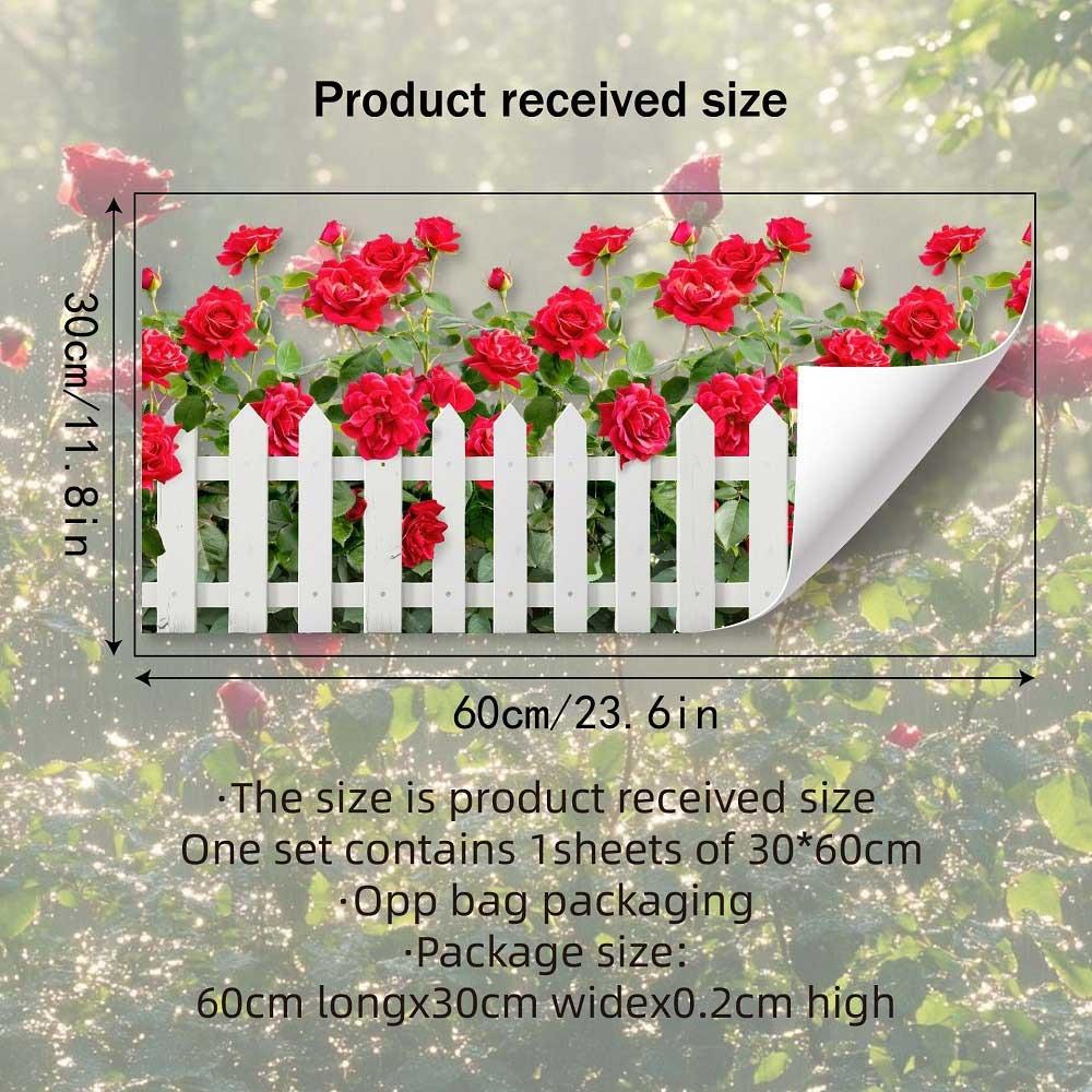 Multicolor Flower Wall Sticker Self-adhesive Flowers Pattern Wall Art Background Wall Ornament Fence Design