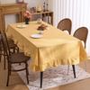 Retro Plaid Ruffle Tablecloth Cotton Linen Farmhouse Table Cover Rustic Machine Washable Tablecloth for Dining Room Garden Party Wedding Baby Shower
