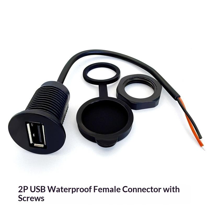 Usb With Screw Female Socket Fast Charging Connector Adapter For Car Ship Motorcycle Data Transmission Extension Cable