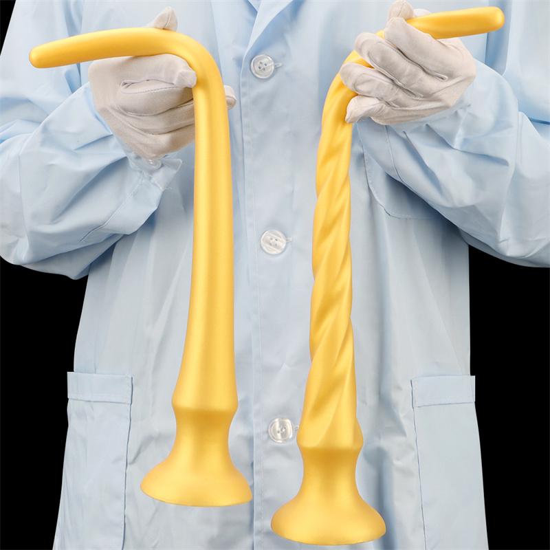 Dámská extra dlouhá zlatá silikonová měkká extra dlouhá bičík Extra dlouhá zadní anální anální zátkový proužek anální expanzní masturbátor