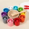 Montessori Wooden Toy Color Cups Matching Sorting Cognition Games Training Early Education Learning Toys Gift For Children Kids