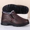 Shoes for Men Winter Fashion Non-slip Cotton Shoes Men's Thickened Leather Waterproof Casual Snow Boots Zapatillas Hombre