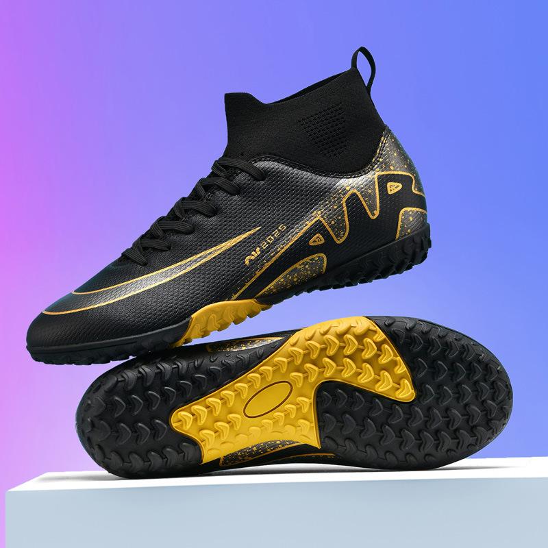 High-top Mandarin Duck Football Shoes Broken Nails Lawn Spikes Boys, Children, Youth and Students Training Sneakers