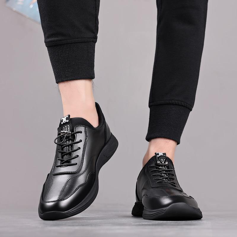 Men's Inner Height Increase of 8cm Autumn New Breathable Trend Casual Shoes Sports Shoes Height Increase Shoes 6cm Leather Shoes