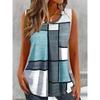 Gilet Estivo da Donna Taglia Larga Fiori Colorati Stampa 3D Largo alla Moda Comodo Morbido Traspirante Scollo a O Senza Maniche