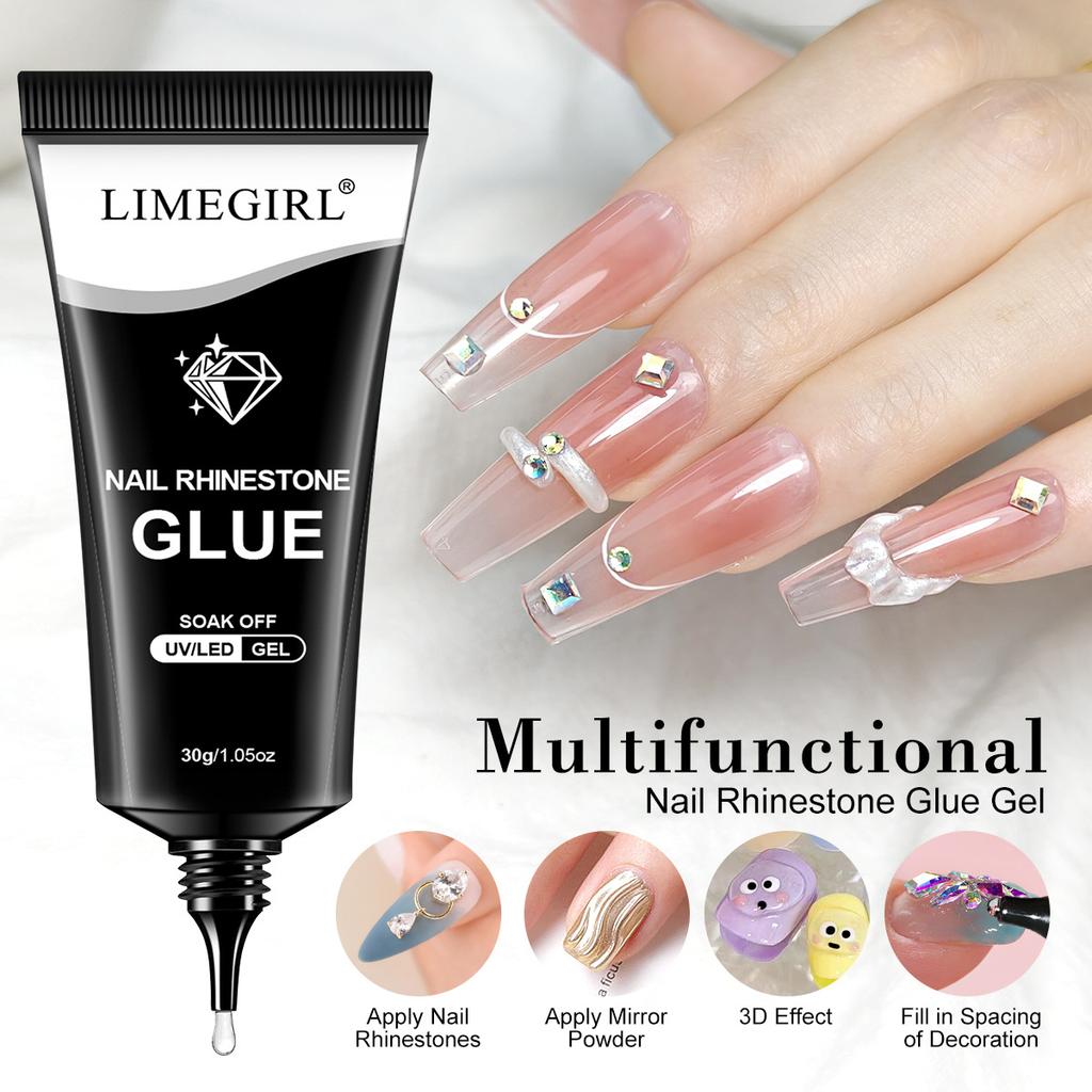 Reinforced Nail Polish Adhesive for Press-On Nails, Gel Glue for Fake Nails, Long-Lasting Waterproof Fast-Drying, 5pcs