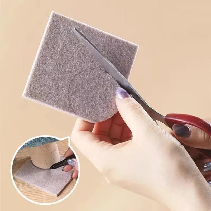 Thickened Self-adhesive Felt Chair Leg Pads Anti Slip Scratch Resistant Noise Resistant Floor Furniture Protection Pads Gaskets