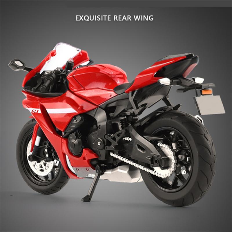 1/12 YAMAHA YZF-R1 Alloy Racing Motorcycle Model Diecast Street Sports Motorcycle Model Simulation Sound Light Kids Toys Gift