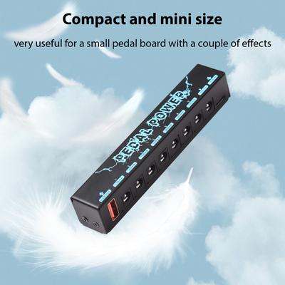 Gitarrenpedal-Stromversorgung, Gitarren-Effektor-Netzteil, 8 isolierte DC-Ausgänge, isolierte Stromversorgung, USB-Eingang, 5 V, 2,1 A