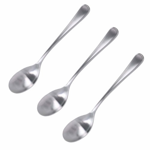 Takagi Antibacterial Stainless Steel Large Teaspoons, Set of 3, Made in Japan, Silver, Stainless Steel Spoons, Cutlery