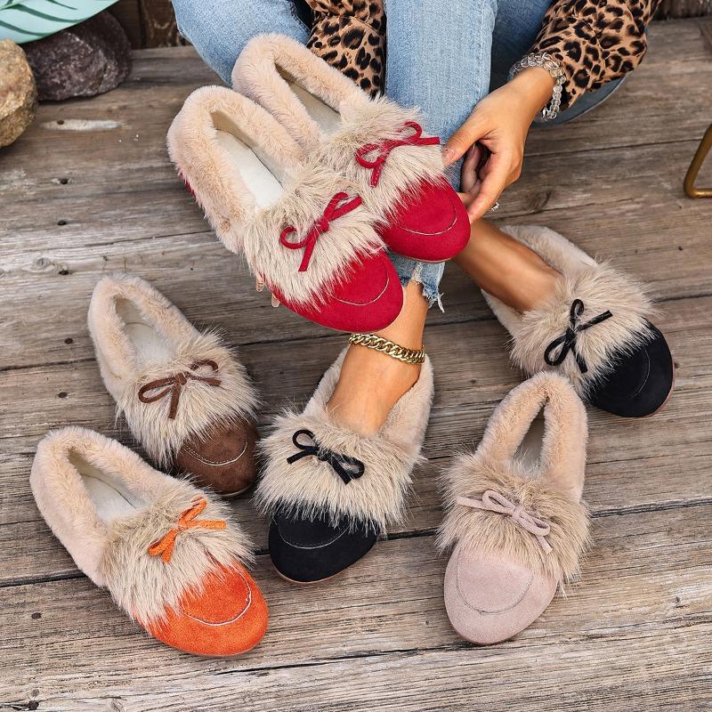 Neue Damen-Fleece-Schuhe in Übergröße mit niedrigem Schaft, Baumwollschuhe für einen Fuß