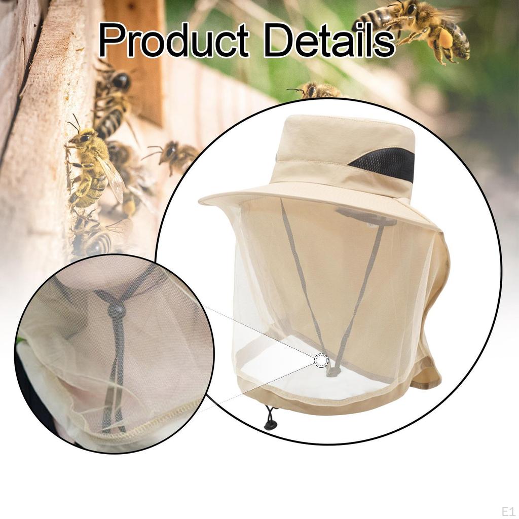 Imker Bucket Hat für Erwachsene Tragbarer Sonnenhut Gesichtsschutz Wandern Gartenarbeit Outdoor Angeln