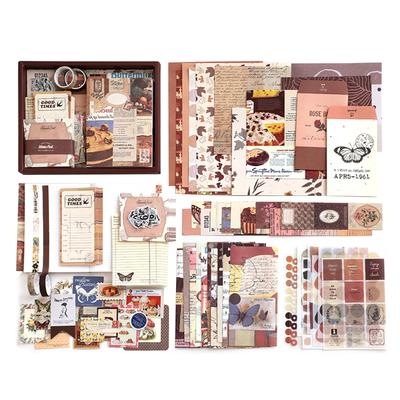Nalaina Stationery Set: Collage Materials, Approximately 155 Pieces, Flake Stickers, Planner, Stickers, A6 Binder, DIY Journaling, Handmade