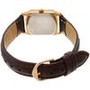Citizen Q&Q Women's Waterproof Watch Brown Leather Band Stylish Lightweight Analog Square Gold QA69-103