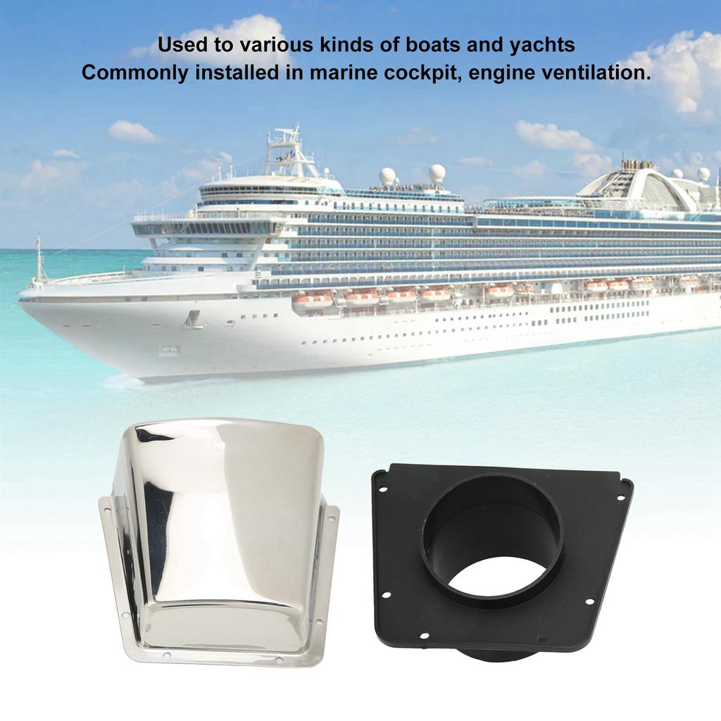 Boat Vent Cover Boat Cowl Vent Marine Vent Cover 304 Stainless Steel with Nylon Base Moisture Proof for Boats Yachts Accessory