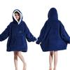 Cozy Hooded TV Blanket - Outdoor & Indoor Cold-Proof, Thick, Solid Color, Long Sleeves, Couples' Wear
