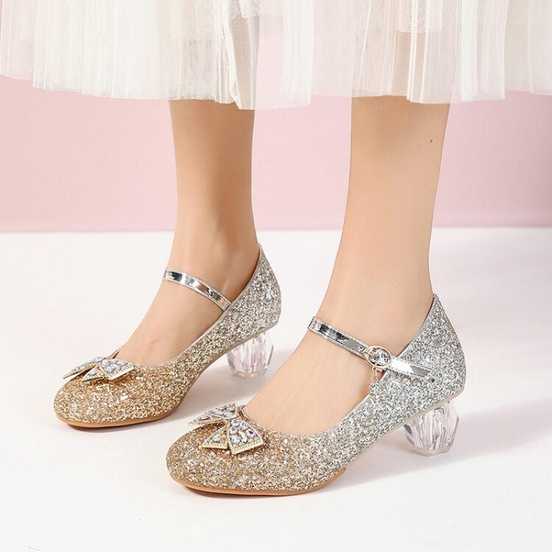 Spring and Summer Children's Leather Shoes Women's New Rubber-soled Girls' Classmates' Low-top Princess Shoes Medium and Older Children's Students' Si