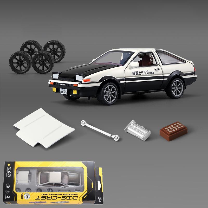 1:43 Pagani Huayra Dinastia Toyota AE86 Supercar Alloy Metal Diecast Model Car Assembly modification Miniature vehicles Birthday