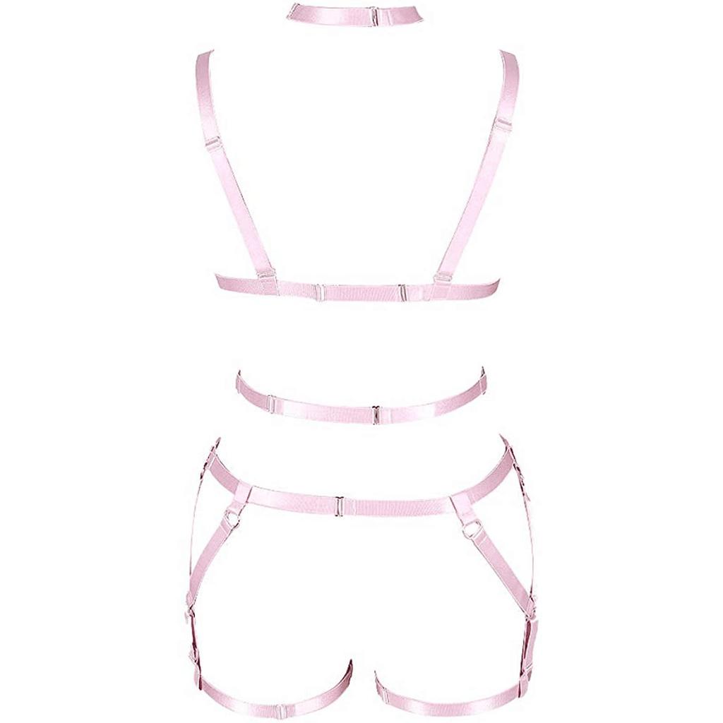 Women's Cropped Punk Harness Belt Stretch Stretch Gothic Garter Rave Sex Lingerie