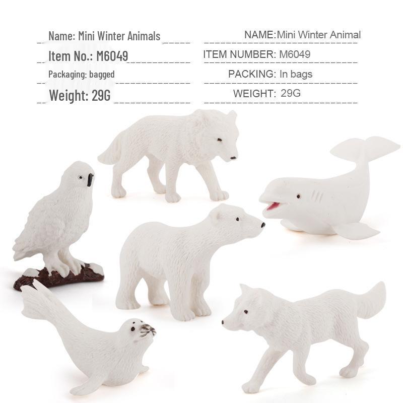 Realistic Arctic Animal Models: Polar Bear, Arctic Fox, Seal, Walrus, Whale