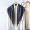 Women All Match Plaid Printed Triangle Neck Scarf Multifunctional Fashion Daily Accessory