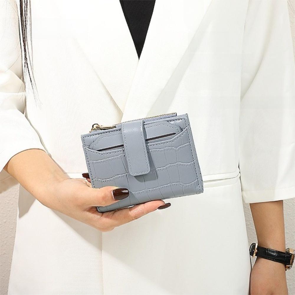 Multiple Card Women Short Wallet Two-fold PU Card Bag Fashion Folding Wallet  Student