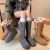 Damen Schneestiefel Winter Plüsch Warm Baumwollschuhe Hohe Qualität Wildleder Freizeitstiefel Winter Warm Kniehoch Stiefel Botas Largas Mujer