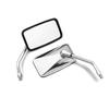1Pair Universal Rectangle Motorcycle Rearview Mirrors 10mm Chrome Retrovisor De Moto Mirror Moto For Honda Scooter