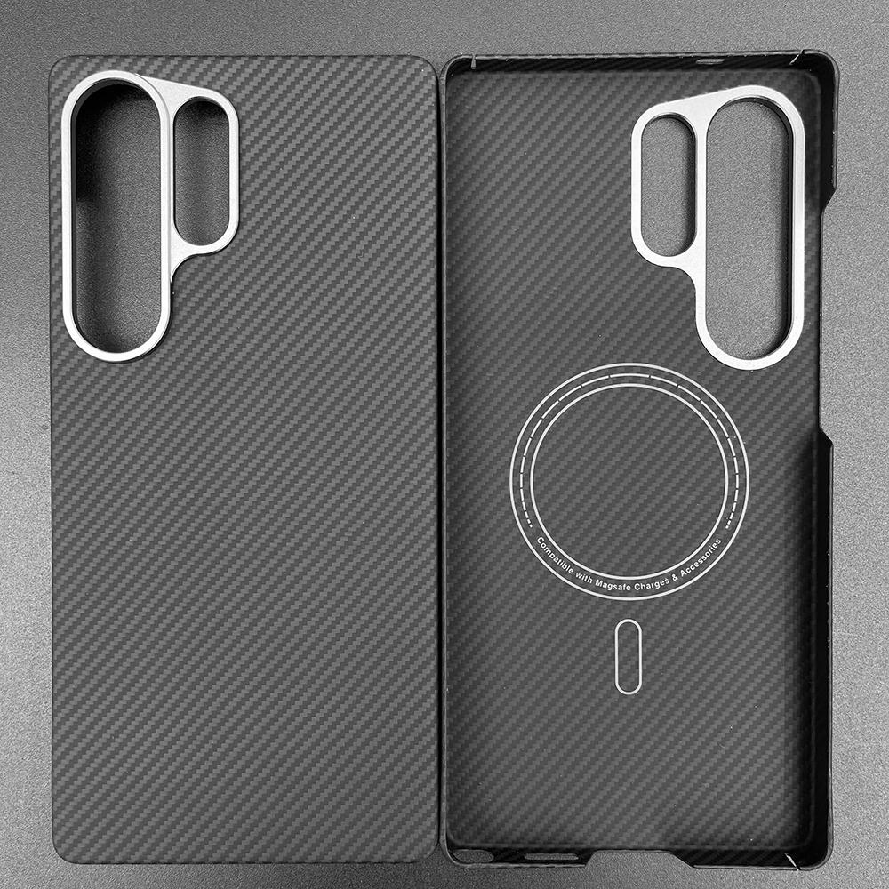 For Samsung Galaxy S25 Ultra S24 Ultra Magnetic MagSafe Case Aramid Carbon Fiber Case S24 S25 Plus Ultra-Thin Protective Cover