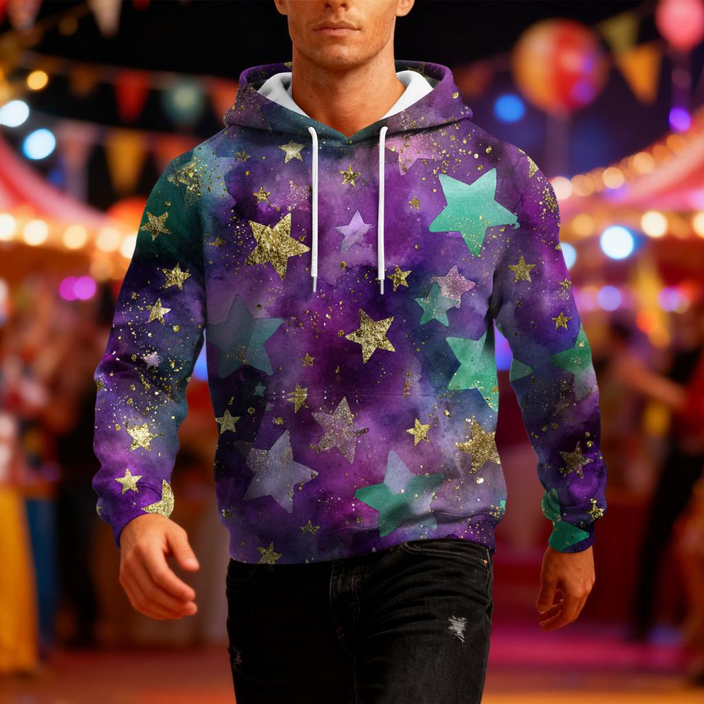 Men's Long-Sleeve Casual Hooded Sweatshirt