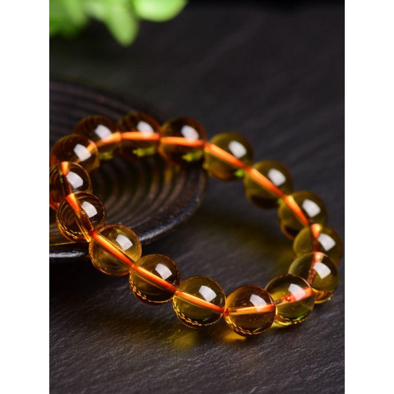 

Натуральный цитрин уровня коллекции 9A, браслет, женский, ярко-желтый, мужской, браслет из желтого кристалла, парные украшения, подарок 8mm compact female (send certificate)