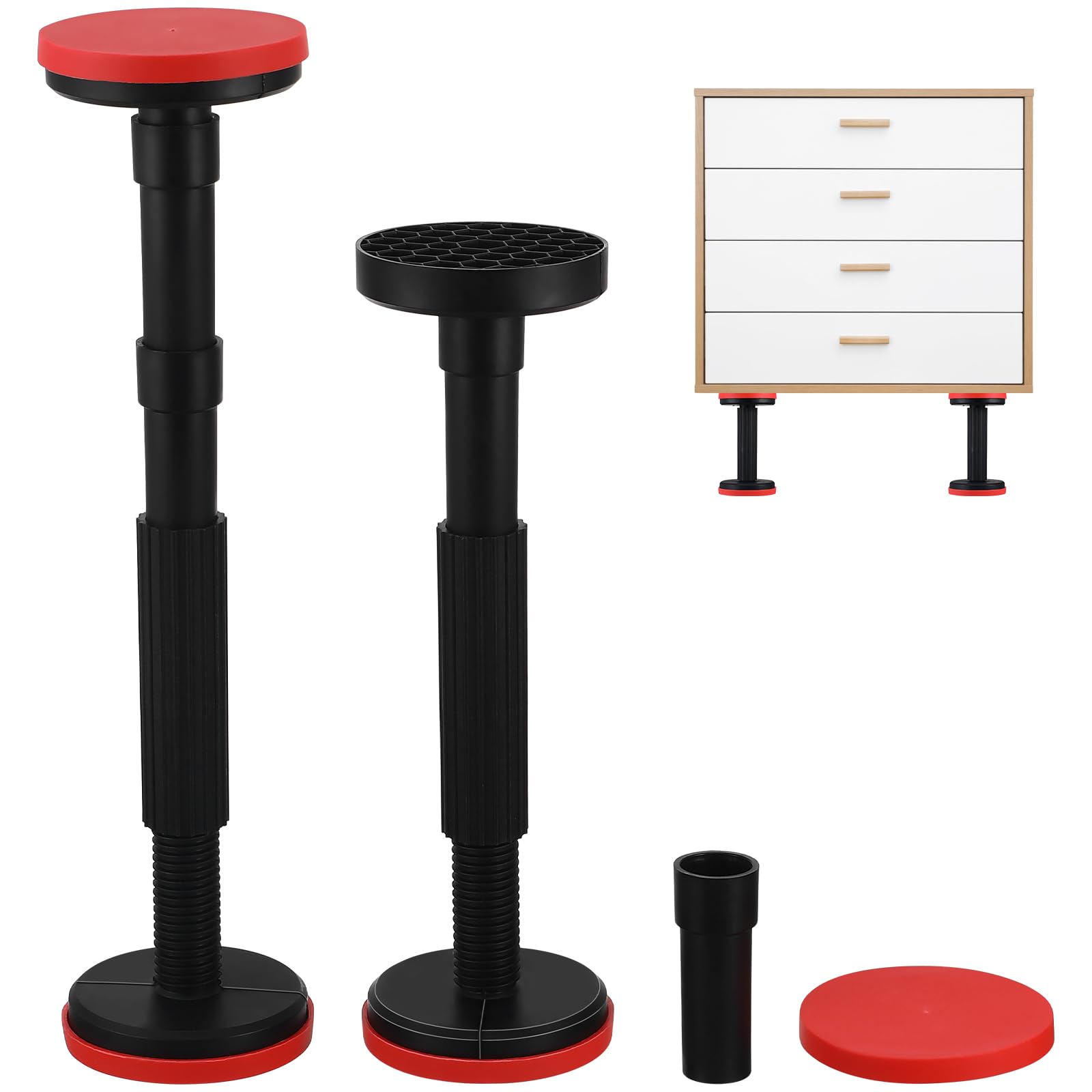 

POPETPOP Adjustable Furniture Legs, Set of 2, for Cabinets, Beds, and Tables, Adjustable Height, Easy Installation, Heavy-Duty Nylon