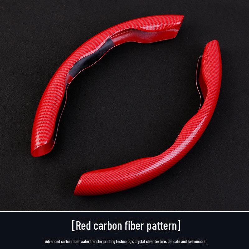 Universal Non-Slip Carbon Fiber Steering Wheel Cover - All-Season, Dirt-Resistant, Water Transfer Pattern.
