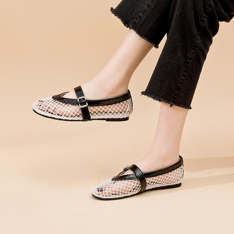 Sandales femme maille plate sandales femme taille maille printemps été chaussures femmes