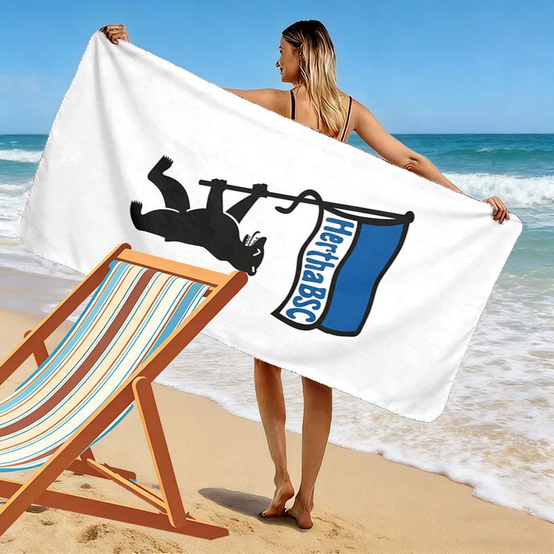 Hertha BSC Print Beach Towel, Large Soft Quick Dry Towel for Beach Camping Swimming