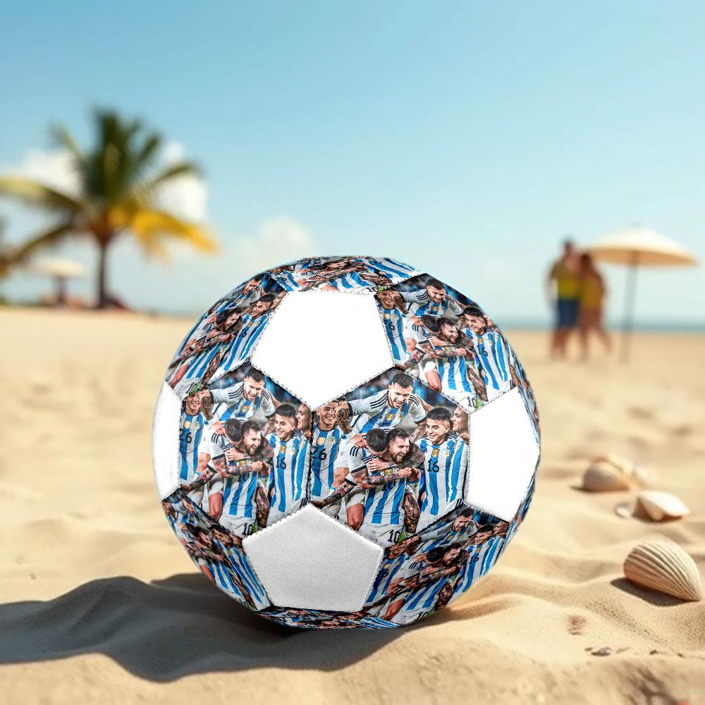 Pallone da calcio ufficiale dell'Argentina, Taglia 5, Cucito a macchina in PVC, Resistente e ad alto rimbalzo, Adatto a tutte le età, Merchandising per tifosi, per partite e uso all'aperto.