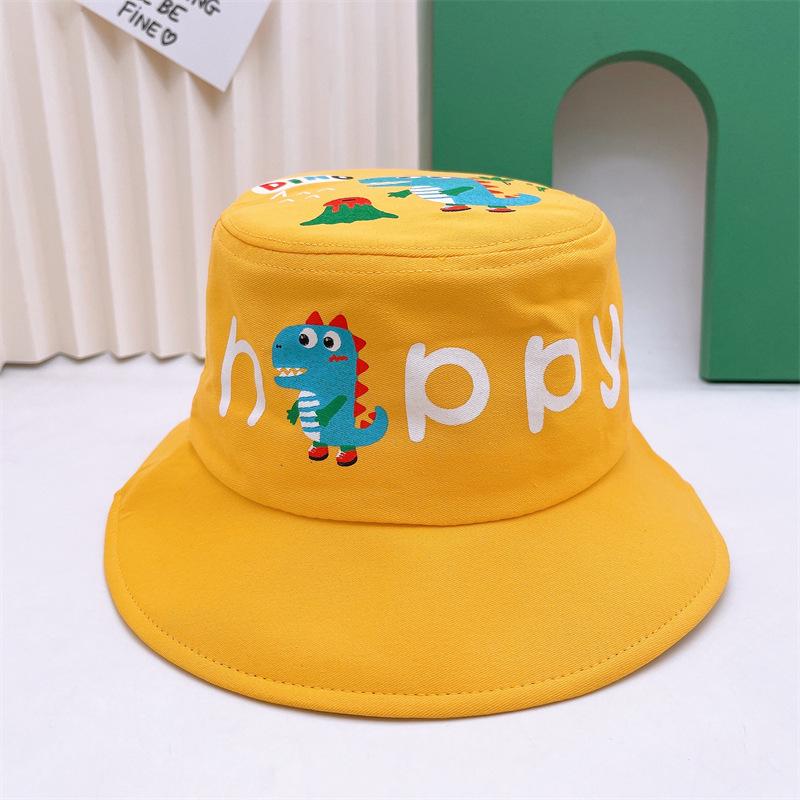 Cute Kids' Cartoon Dinosaur Fisherman Hat - Breathable, Windproof, Sun Protection for Boys & Girls Outdoor Travel