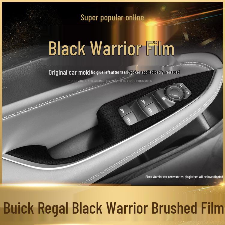 Black Warrior Gebürsteter Autoaufkleber für Buick Regal 17-21: Innenraummodifikation Mittelkonsolen Dekoration