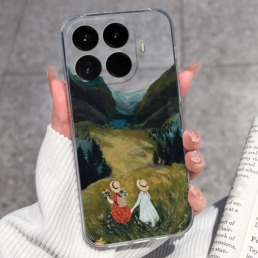 Cases For Redmi 17 17C / Xiaomi 17T Pro / 17 Pro Max 17 Ultra 17 Max Cute Girl Label Pattern Phone Covers Transparent TPU Ultrathin Lightweight Bumper
