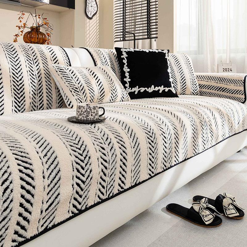 Plush Sofa Cushion Autumn And Winter Advanced Sense Non-Slip Seat Cushion  New Anti-Cat Scratch Warm Sofa Cover Cover Cloth