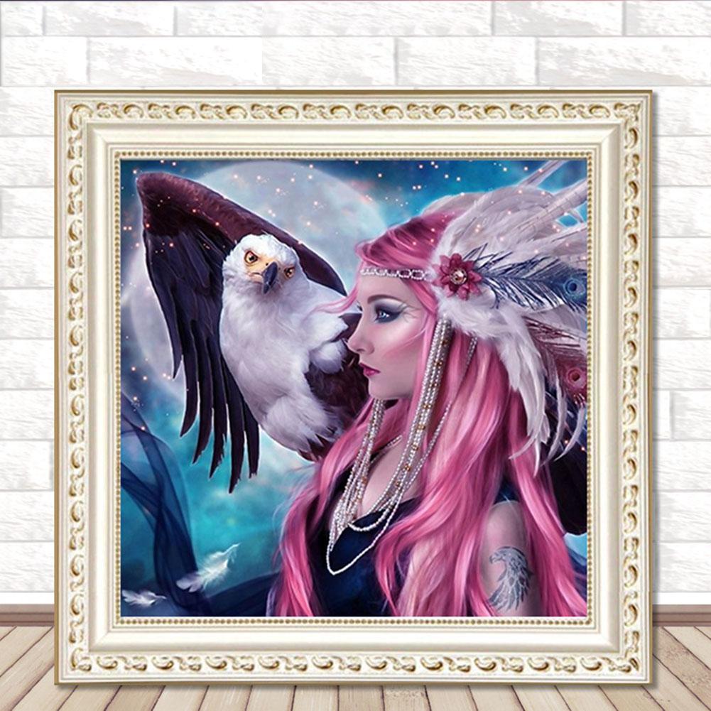 30x30cm Square DIY 5D Full Drill Beauty Eagle Cross Stitch Masonry  Home Decor