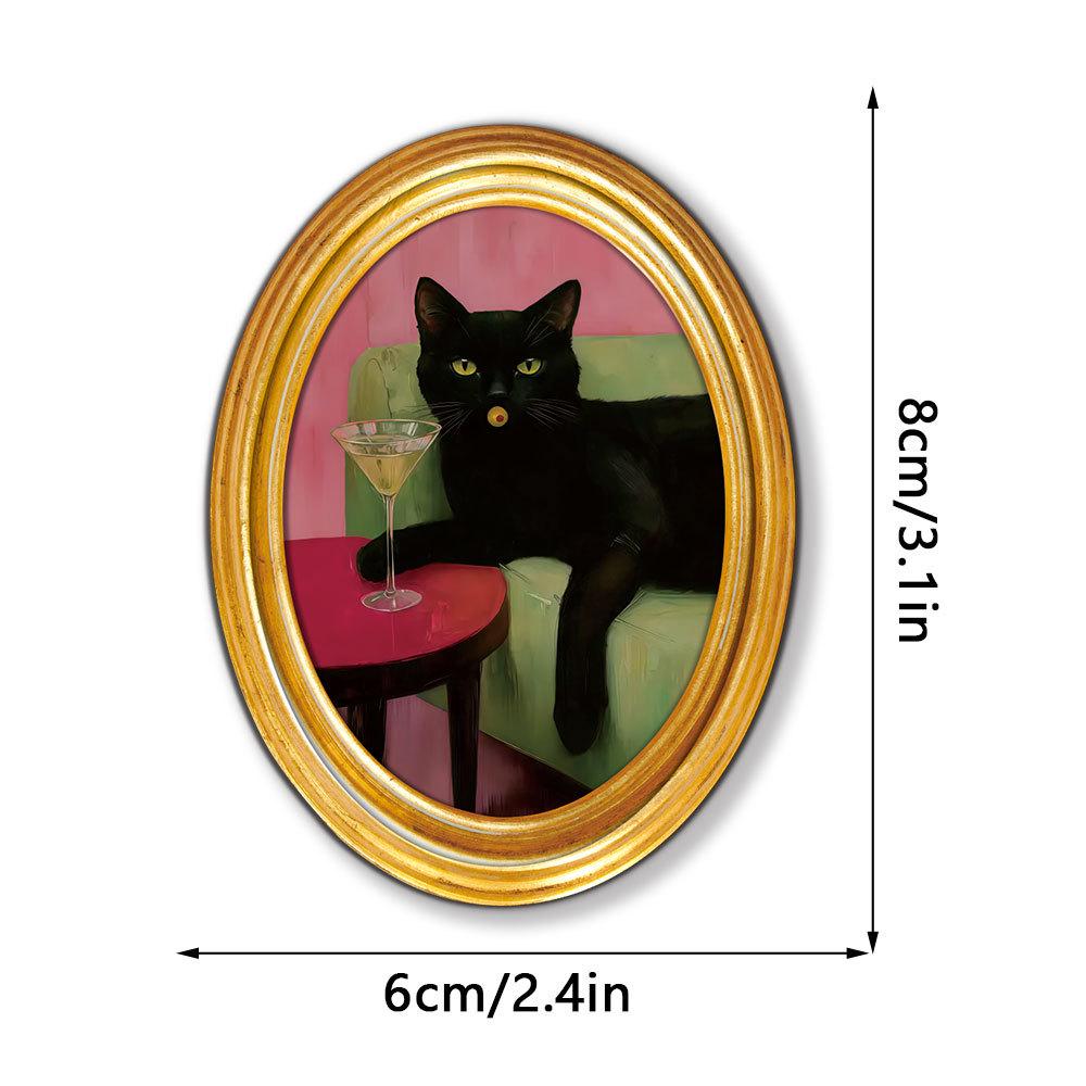 MZCT455-481 Creative 3D Wooden Round Photo Frame Refrigerator Magnet