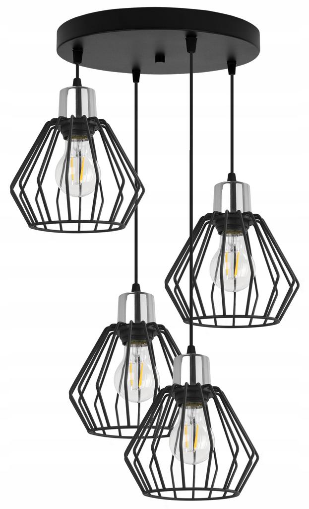 Hanging Lamp, Ceiling Chandelier, Wire Shade, Led