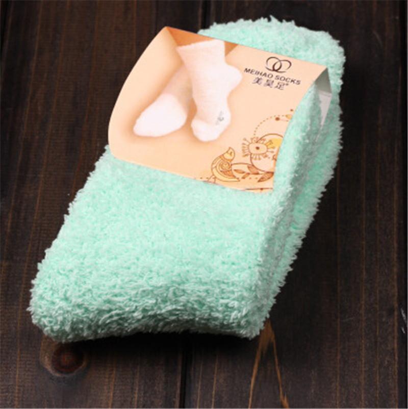 Cute Socks Women Bed Socks Pure Color Fluffy Warm Winter Kids Gift Soft Floor Home Accessories Funny Socks New Year's Gift