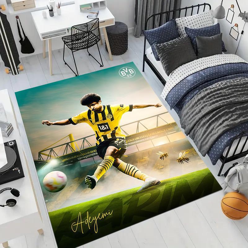 Adeyemi Borussia Dortmund Football Star Print Rug, Non Slip Floor Mat for Living Room Bedroom Home Decor